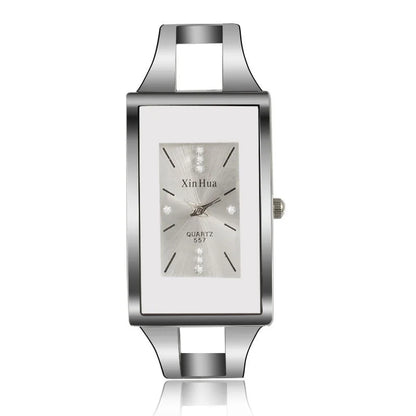 Bracelet Exquisite Quartz Crystal Silver Elegant Stainless Steel Watch