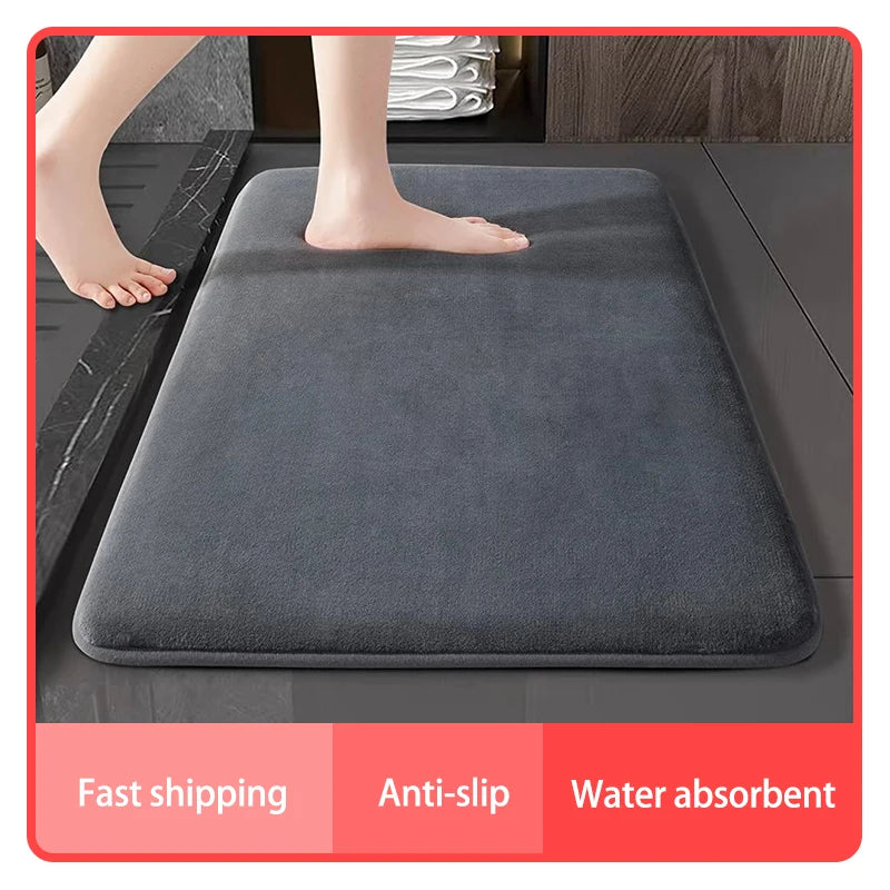 Super absorbent velvet bathroom floor mat