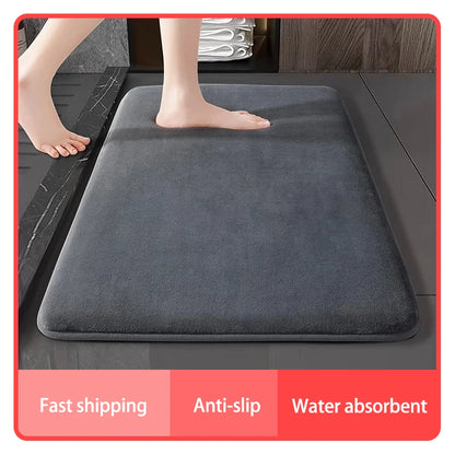 Super absorbent velvet bathroom floor mat