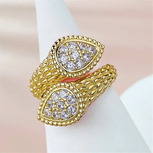 Charm White Zircon Stone Finger Engagement Ring