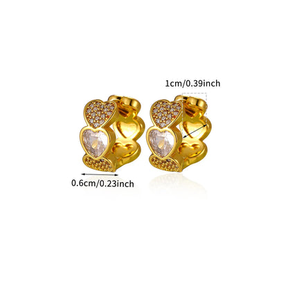 Double Sided Letter Round Crystal Halo Huggie Hoop Earring