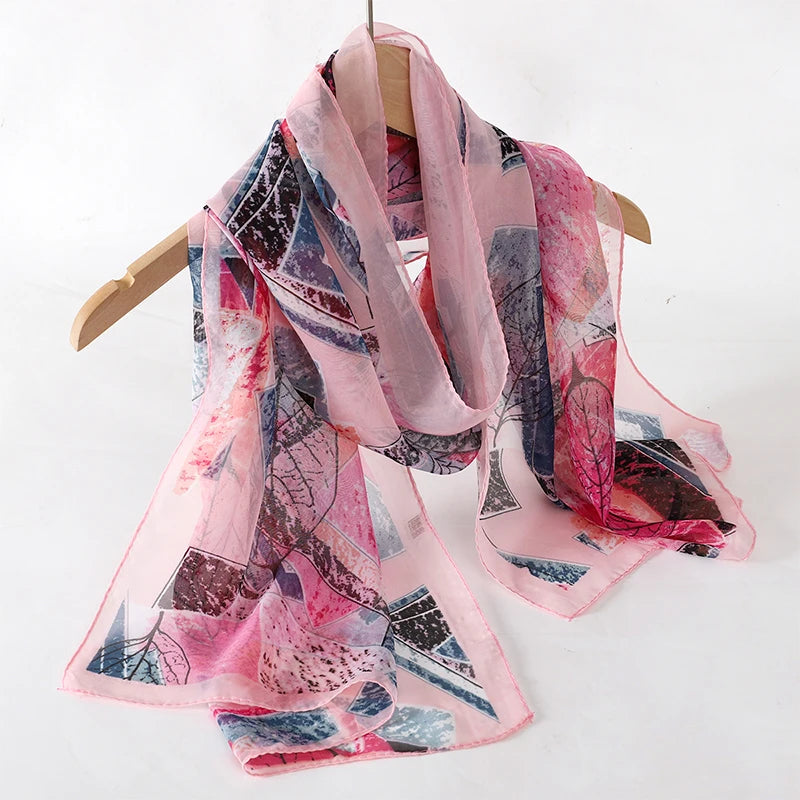 Chiffon Long Silk Scarf Turban