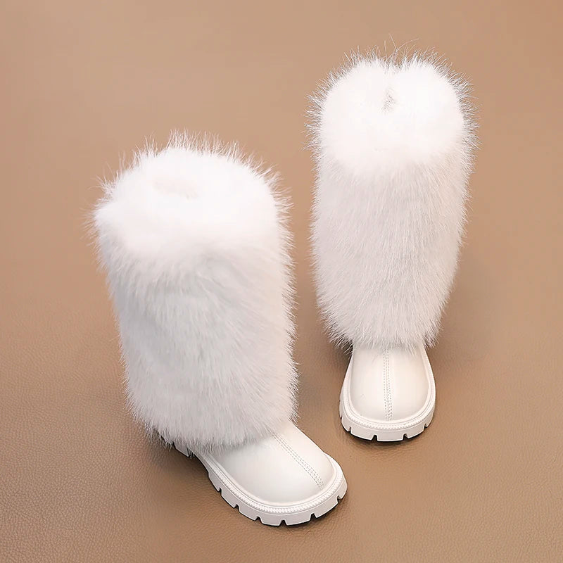 High Warm Princess Leather Soft Soled Anti-Slippery Boots
