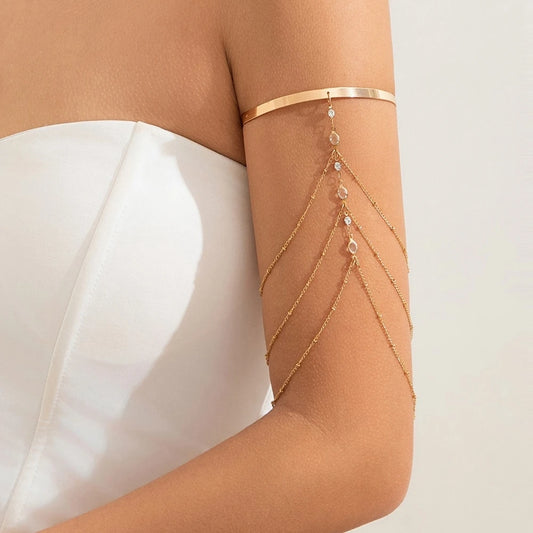 Rhinestone Chain Upper Arm Bracelet