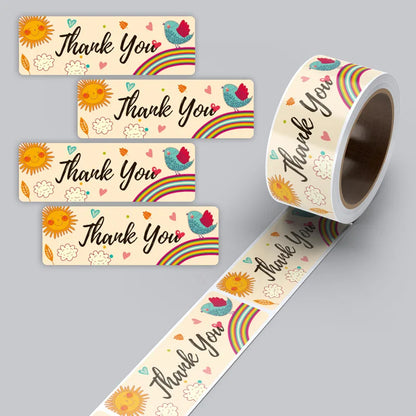 120pcs/Roll Rectangular Thank You Stickers Gift Sealing Stickers