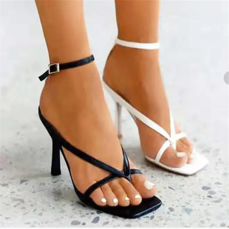 High-Heeled Cross-Border Thin-Heeled Large Size Buckle Shoes