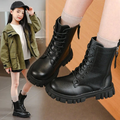 Round Toe Thick Soled Riding Sports Mid Length Boots