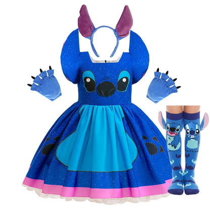 Cartoon Disney Stitch Cosplay Costume Dress