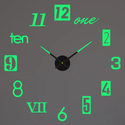 Large Wall 3D DIY Quartz Acrylic Mirror Stickers Clocks