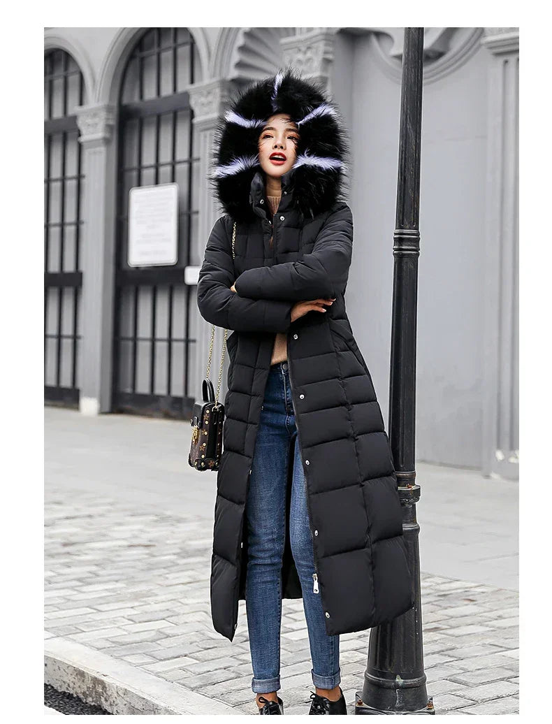 Fur Parkas Quilted Thicken Long Coat Jacket