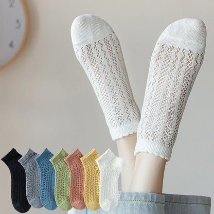 Soft Short Thin Mesh Socks