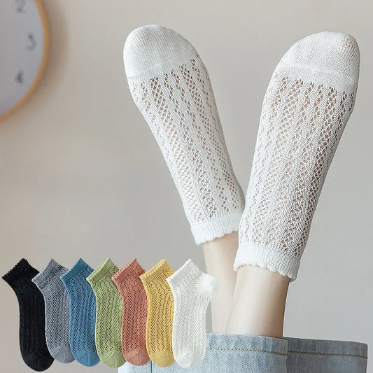 Soft Short Thin Mesh Socks