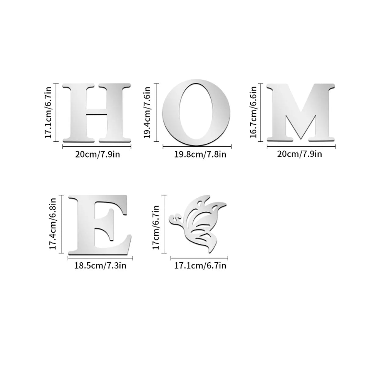 HOME Logo 3D Mirror Wall Sticker Decoration