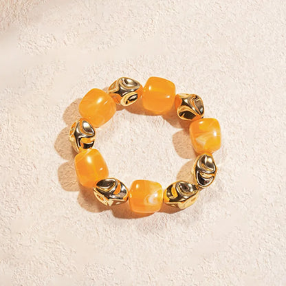 Acrylic Irregular Square Round Beaded Bracelet