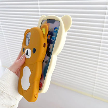Rilakkuma Bear Silicone Soft Cover Case For iPhone Pro Max