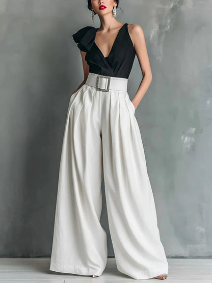 High-Waist Loose Casual Pants