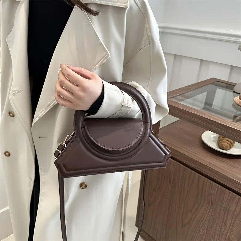 Pu Leather Elegant Tote Versatile Vintage Small Square Bag