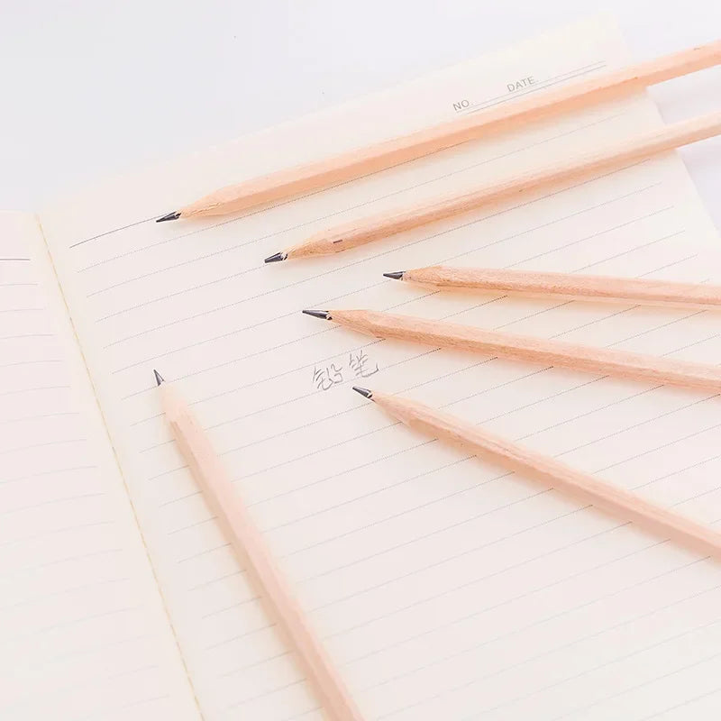6/10/20pcs Natural Wood Black Non-toxic Standard HB Pencil