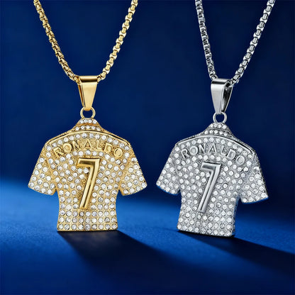 Hip Hop Style Number 7 Jersey Zircon Pendant Alloy Necklace