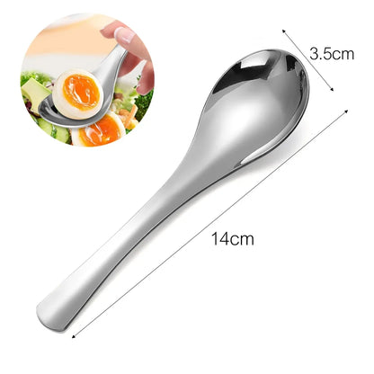 6/1Pcs Stainless Steel Spoon Thicken Soup Spoons