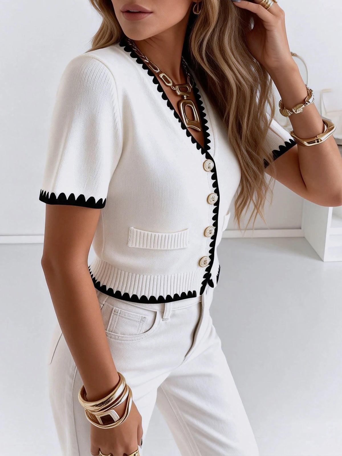 Niche Knit Cardigan Lazy Style V-Neck Cardigan Casual and Elegant Coat Jacket Coat