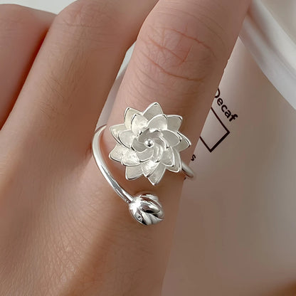 خاتم هندسي غير منتظم من الفضة الإسترلينية عيار 925