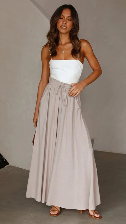 Pantalones de pierna ancha con cintura elástica