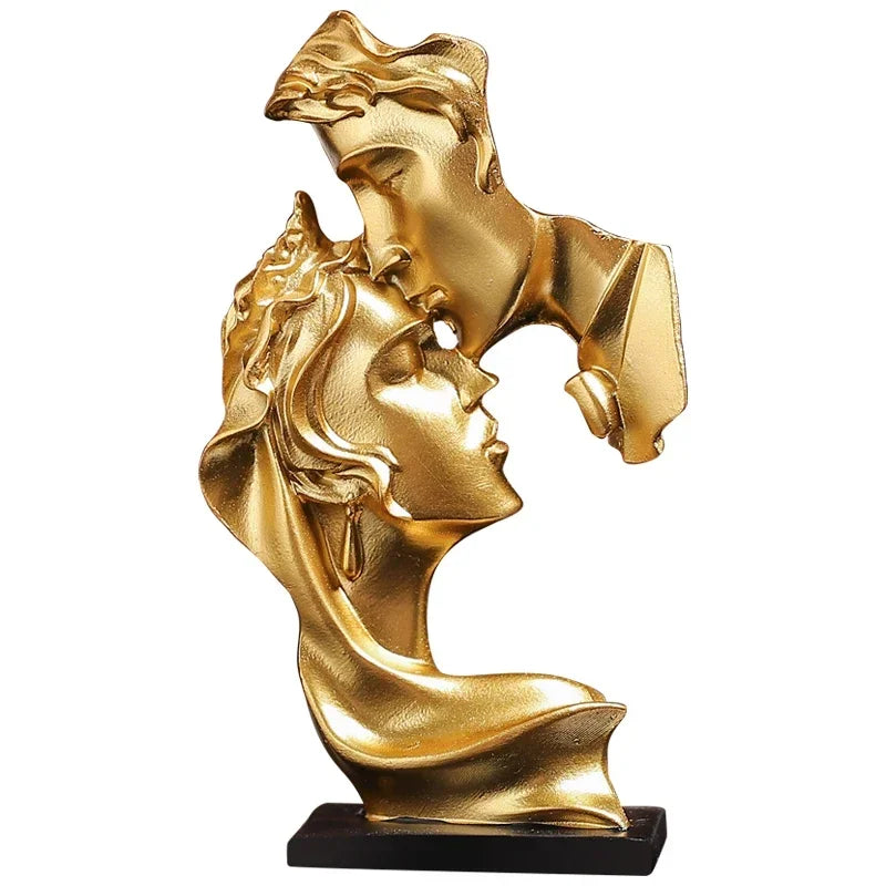 Mini Resin Lovers Statue Figurine Kissing Posture Model Craft Sculpture