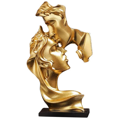 Mini Resin Lovers Statue Figurine Kissing Posture Model Craft Sculpture