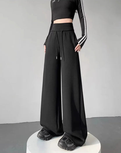 Sports slimming straight wide leg pants