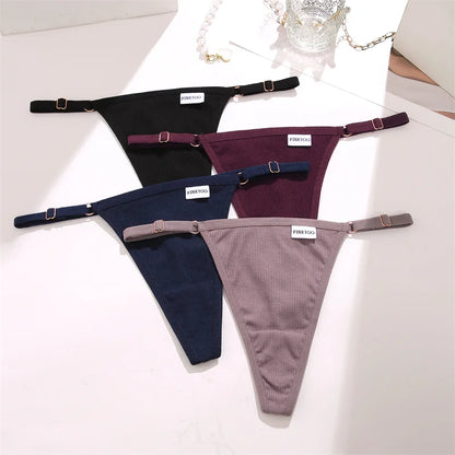 Cotton Thongs Adjustable Waist Sexy G-String Seamless Intimate Lingerie S-XL