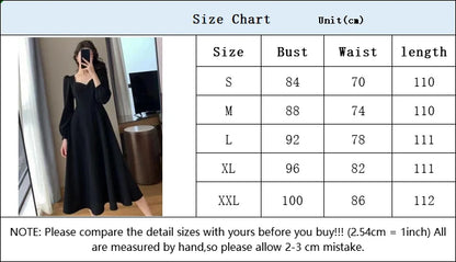Long Puff Sleeve Solid Elegant Dress