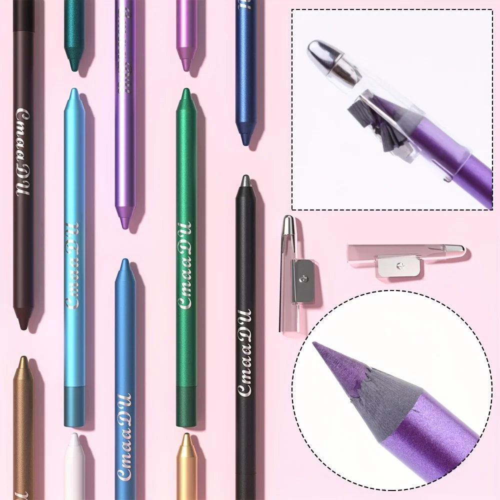 CmaaDu 12 Pcs Set of Waterproof Eyeliner Pens