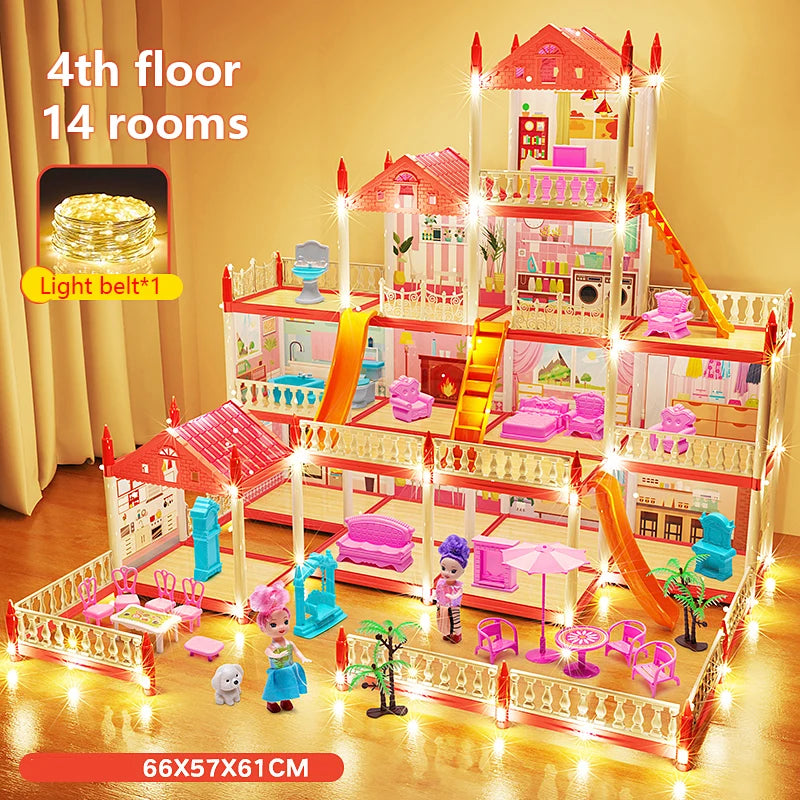 Toy 3d Assembly Diy Mini Toy House Accessories Villa Princess Castle