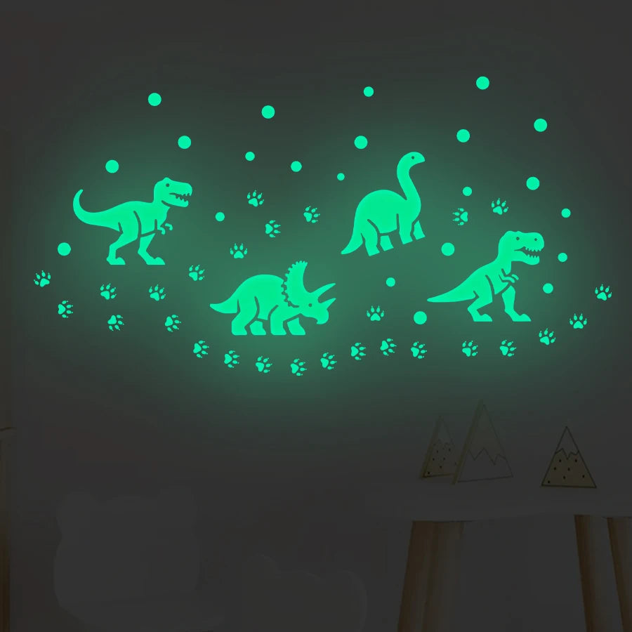 Glow-in-the-Dark Cartoon Dinosaur Wall Stickers
