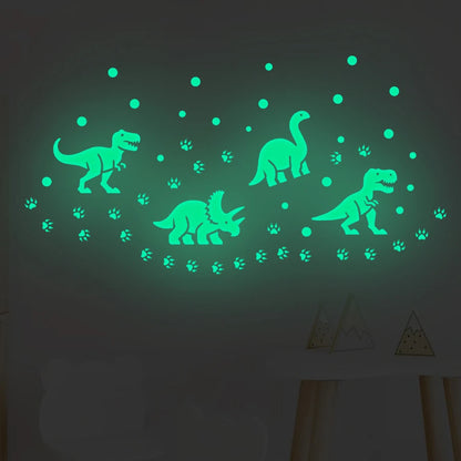 Glow-in-the-Dark Cartoon Dinosaur Wall Stickers