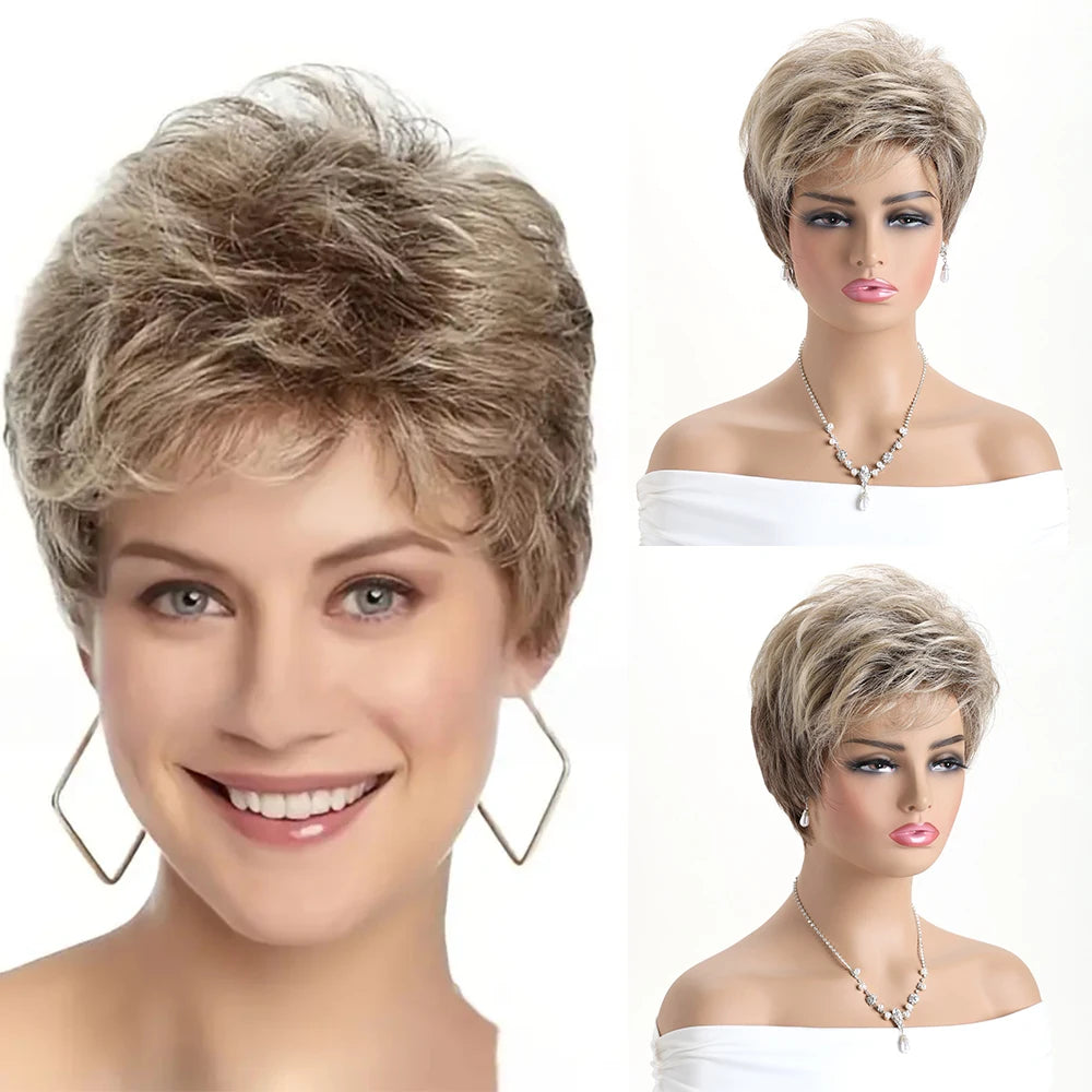 Short Natural Wigs with Bangs Soft  Hair Wig