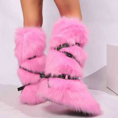 Faux Fur Snow Long Boots