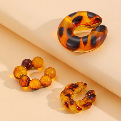 DANA C Shaped Acrylic Ear Round Earrings