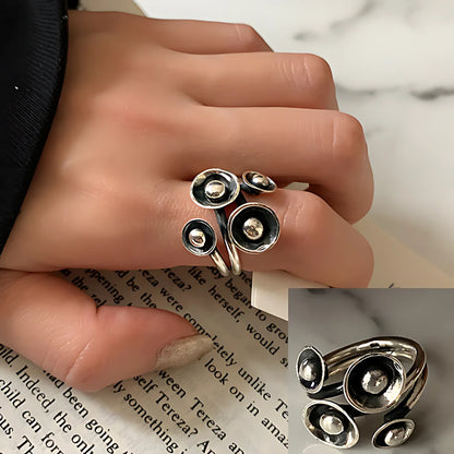 925 Sterling Silver Geometry Crystal Ring