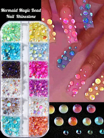 12Grids Mixed Mini Christmas Gems Nail Charms