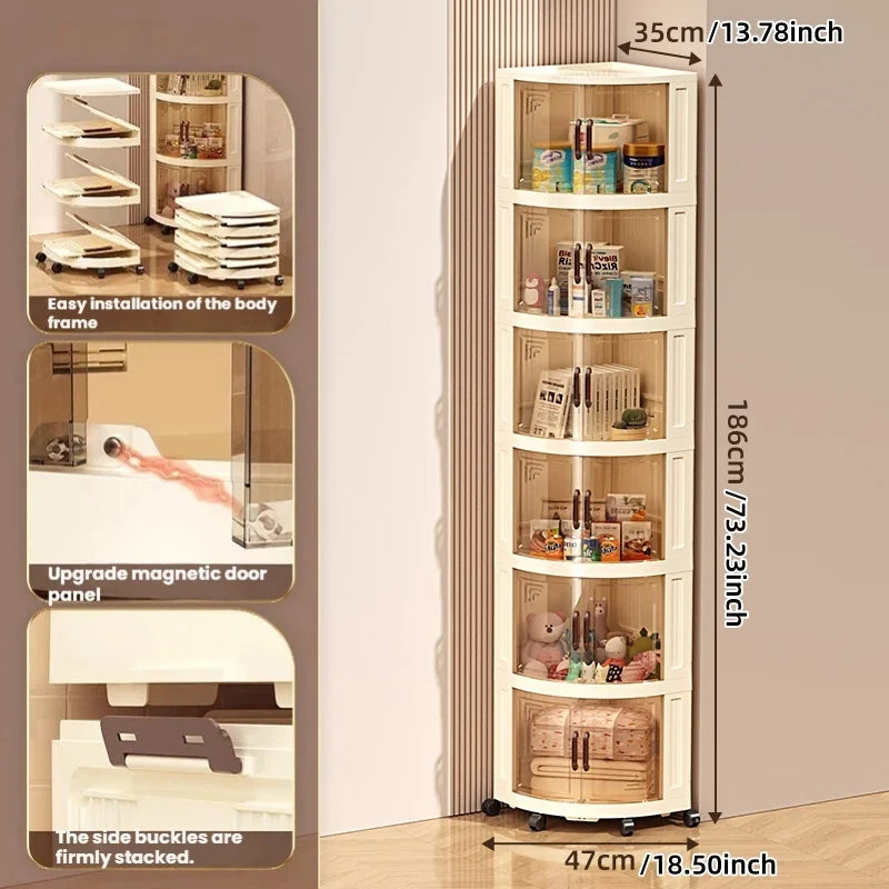 Plastic double-door foldable storage cabinet
