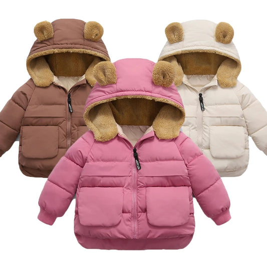 Autumn Winter Warm Outerwear Hooded Lamb Fleece Down Jackets
