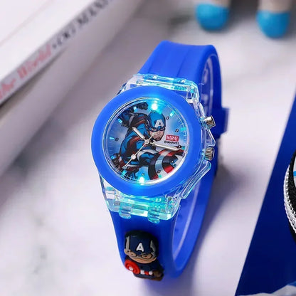 Minnie Mickey Mouse Flash Light Cartoon Watch