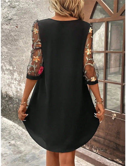 Luxury Mid Sleeve Mini Skirt Dress