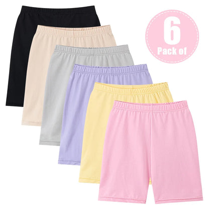 6/1 Pack Girls Solid Candy Safety Boxer