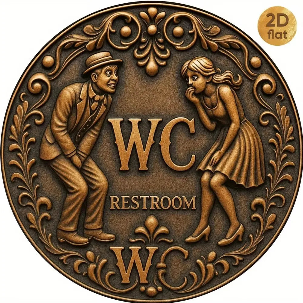 Golden Shower Head Sign  Bathroom Decor