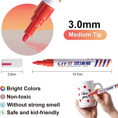 3mm 10p Colorful 8 Colors Permanent Paint Marker Waterproof