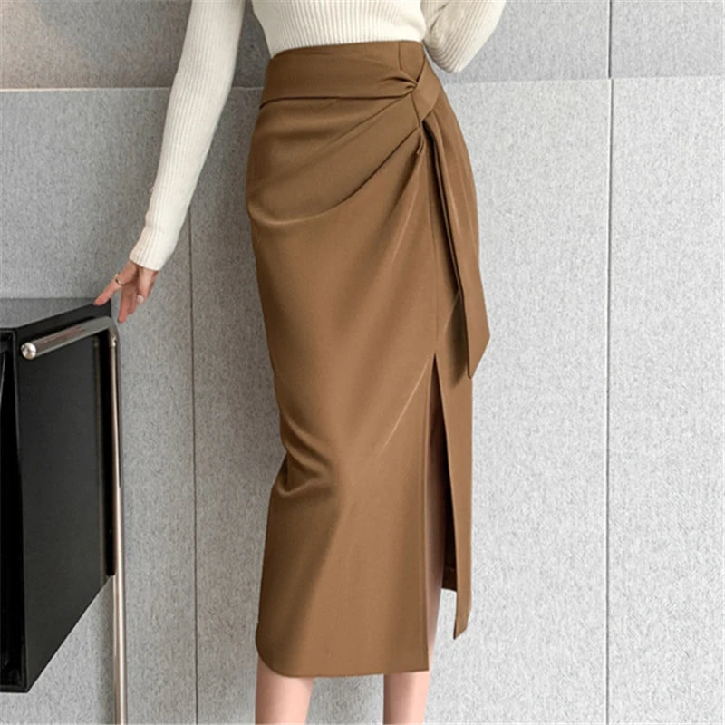 High Waist Mid Length Pencil Skirts