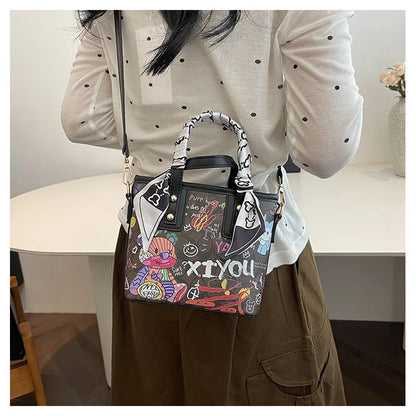 Painted Graffiti Artistic Crossbody Adjustable Shoulder Strap Bag